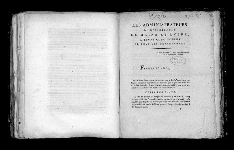 Les administrateurs du département de Maine-et-Loire à leurs concitoyens de tous les départements