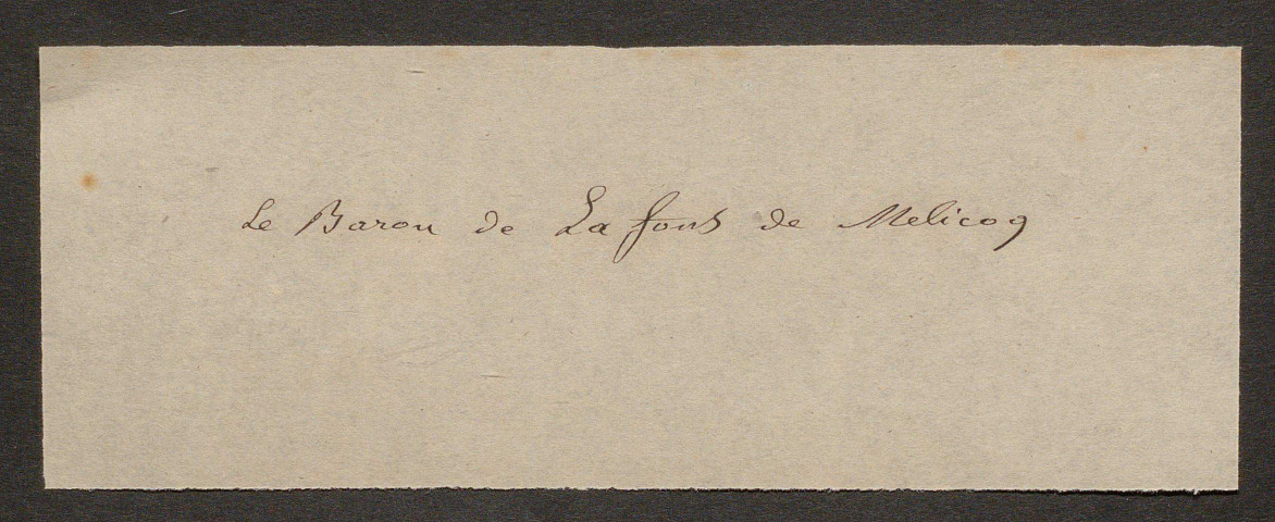 La Fons de Melicoq, Alexandre de