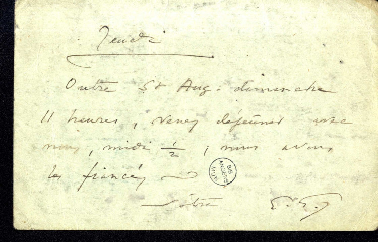 Lettres d'Eugène Gigout à Jean Huré