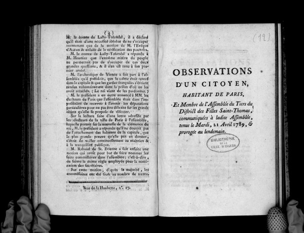 Assemblée nationale du lundi 6 juillet 1789