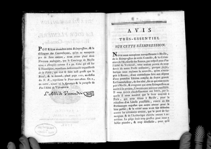 La dernière édition de la cour plénière, héroï-tragi-comédie, par feu l'abbé de Vermond