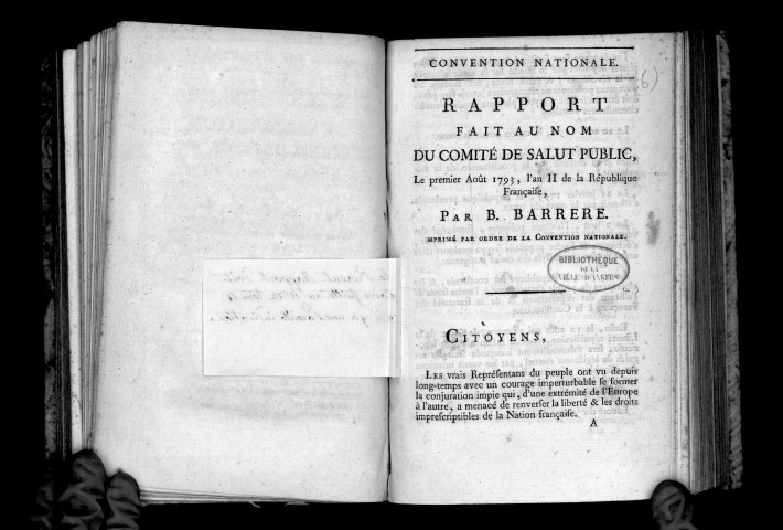 Rapport fait au nom du Comité de salut public, par Barrère, le 1er août 1793