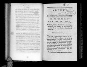 Arrêté de l'administration centrale du département de Maine-et-Loire, portant fixation du prix des grains