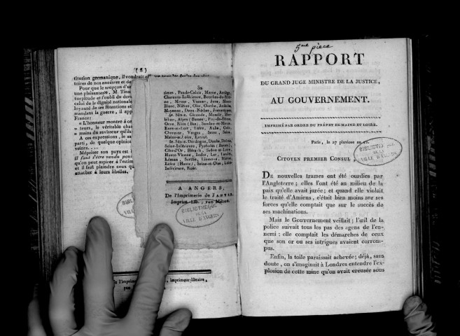 Rapport du grand juge, ministre de la justice, au gouvernement. 27 pluviôse an XII