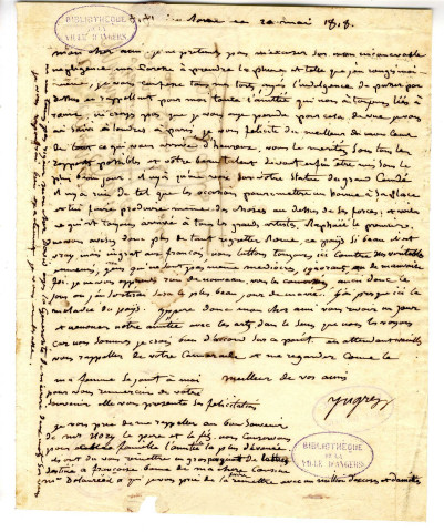 Correspondance de Ingres [à Pierre-Jean David d'Angers]