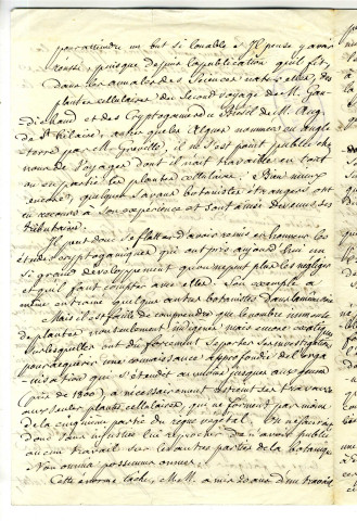 Correspondance du naturaliste Gaimard [à Gaudichaud et Gubler]