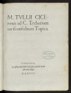 M. Tullii Ciceronis ad C. Trebatium jurisconsultum topica