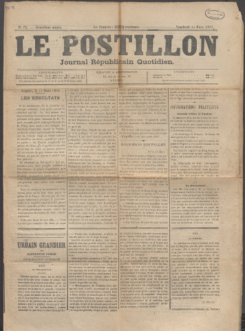 Le postillon. 14 mars 1884 (2e année, n° 72)