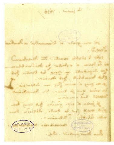 Correspondance de la poétesse Mme Desbordes-Valmore avec Pierre-Jean David d'Angers
