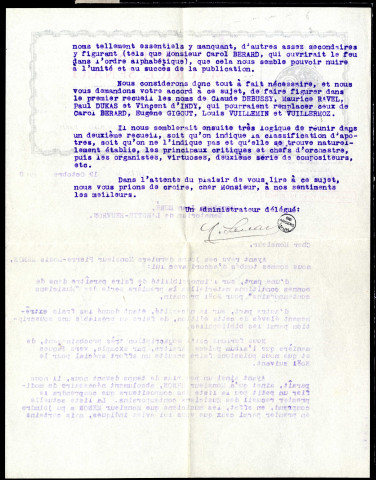 Lettre de Maurice Sénart (Editions Maurice Sénart) à Jean Huré
