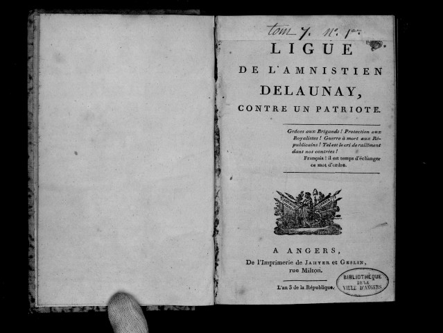 Ligue de l'amnistien Delaunay contre un patriote