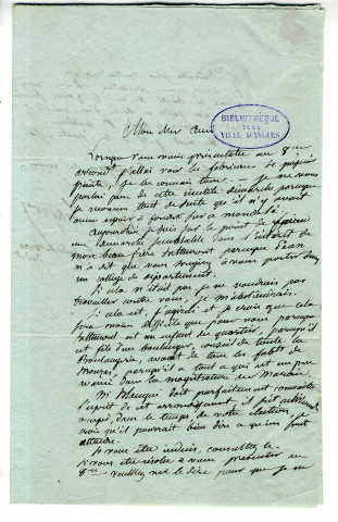 Correspondance du journaliste Charles Philipon avec Pierre-Jean David d'Angers