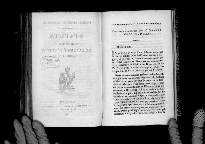 Statuts organiques de la confédération de Maine-et-Loire