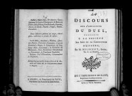 Discours sur l'abolition du duel, présenté à la Société des Amis de la Constitution, par M. Milscent