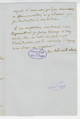 Correspondance de Jules Béclard, professeur agrégé de la Faculté de Médecine de Paris [à Pierre-Jean David d'Angers]