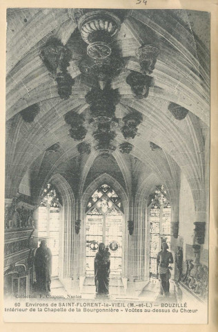 60. Environs de Saint-Florent-le-Vieil (M-et-L). Bouzillé. Intérieur de la chapelle de la Bourgonnière. Voûtes au-dessus du choeur
