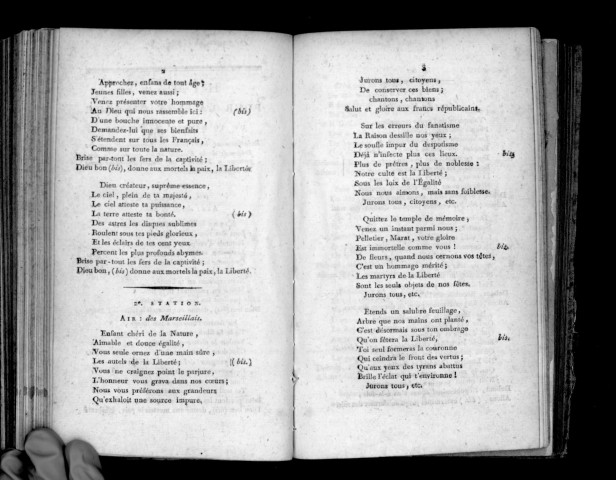 Hymnes pour la fête civique du 10 nivose, à Angers, relativement aux victoires remportées sur les brigands de la Vendée et les suppôts du despotisme à Toulon, qui seront chantées dans les différentes stations