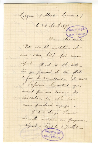 Correspondance de Jules Crevaux [avec Grille?]