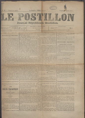 Le postillon. 4 avril 1884 (2e année, n° 93)