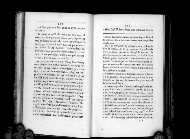 Lettre à M. La Luzerne, ministre de la marine, par Godefroy Bouvier