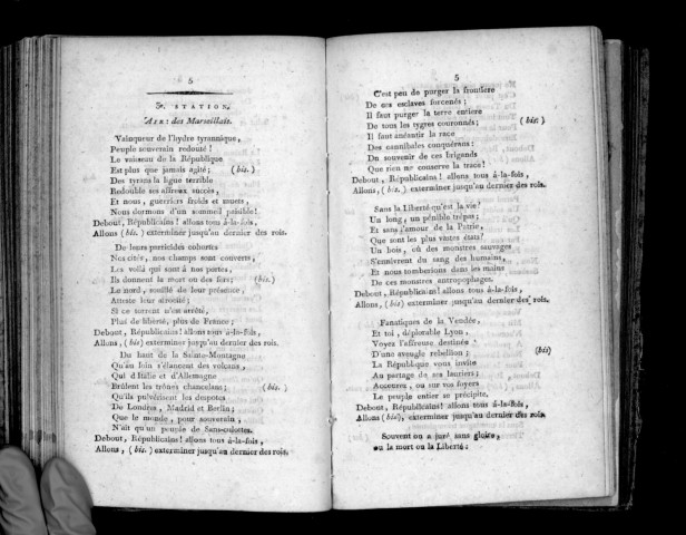 Hymnes pour la fête civique du 10 nivose, à Angers, relativement aux victoires remportées sur les brigands de la Vendée et les suppôts du despotisme à Toulon, qui seront chantées dans les différentes stations