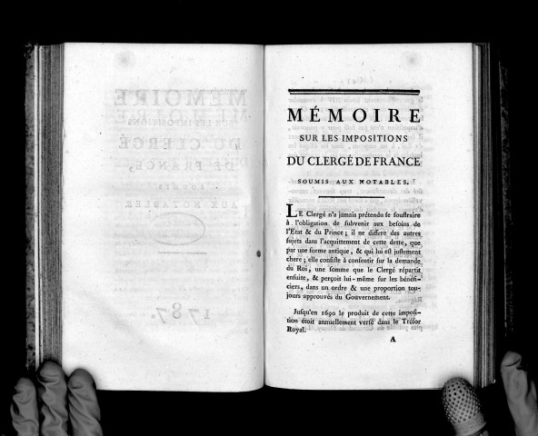 Mémoire sur les impositions du clergé de France, soumis aux notables