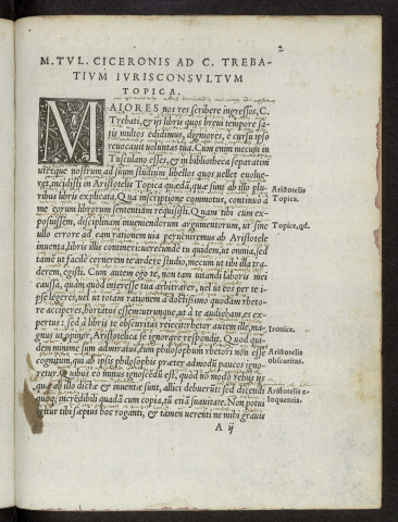 M. Tullii Ciceronis ad C. Trebatium jurisconsultum topica