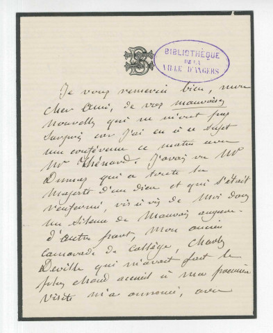 Correspondance de Bouley H. [à Gubler?]