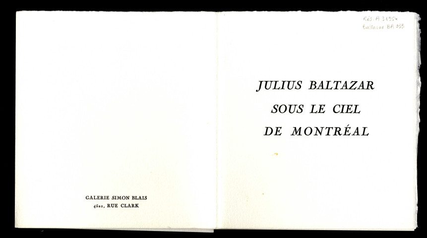 Julius Baltazar sous le ciel de Montréal