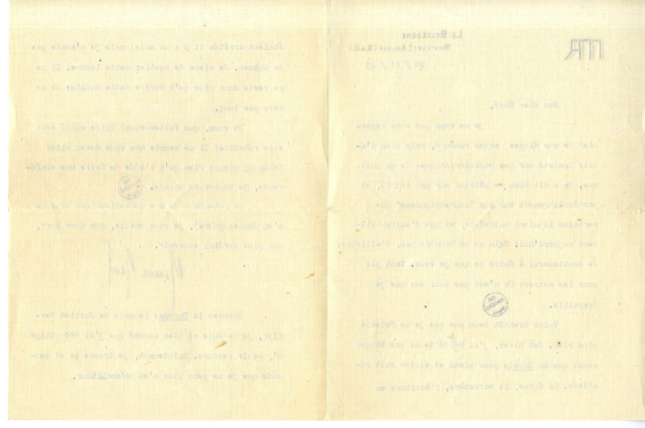 Lettre de Maurice Ravel à Jean Huré