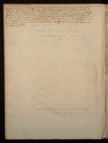 C. Plinii Secundi historiae naturalis liber secundus