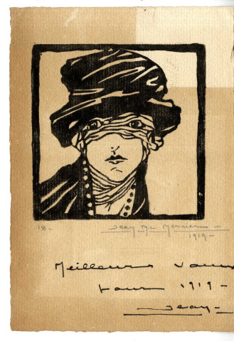 Elégante à voilette portée en loup