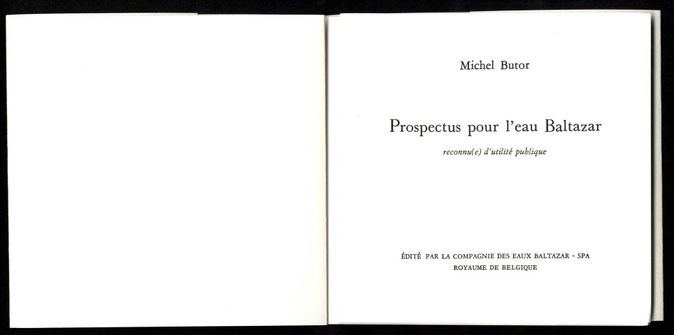 Prospectus pour l'eau Baltazar