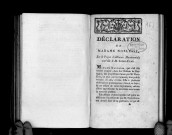 Déclaration de madame Noblesse sur le projet d'alliance matrimoniale entre elle et M. Tiers-Etat