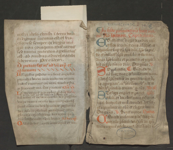 Fragment de rituel, office de la Sainte Vierge (XVe siècle)