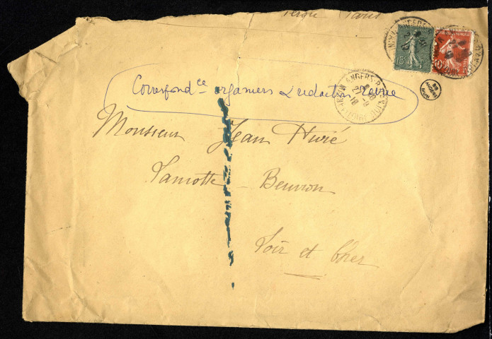 Enveloppes vides destinées à Jean Huré