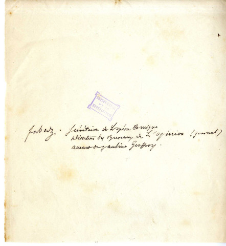 Fabas (Louis), secrétaire à l'Opéra-Comique