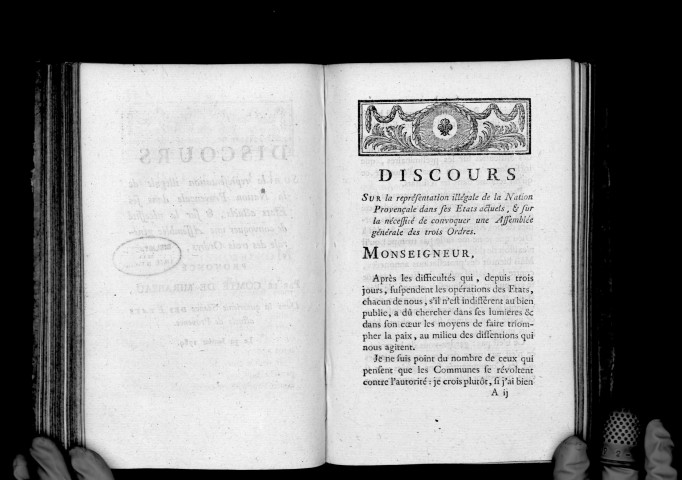 Discours sur la représentation illégale de la nation provençale, par le comte de Mirabeau, 30 janvier 1789