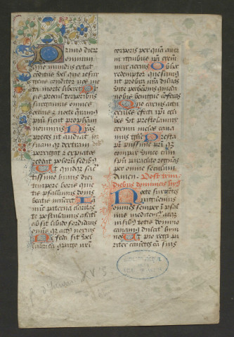 Folio d'heures (XVe siècle)