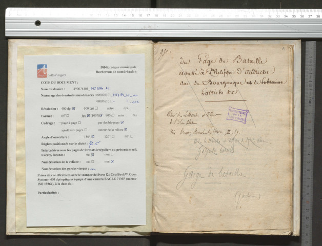 Olivier de la Marche. Traité du gage de bataille, dédié à Philippe d'Autriche