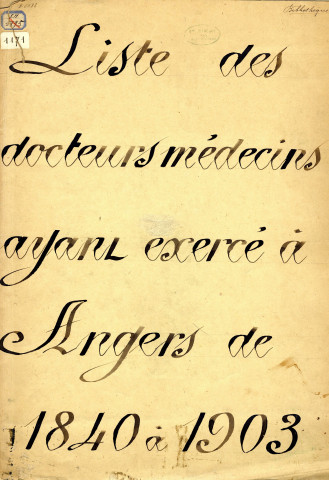 Médecins angevins du 19ème siècle