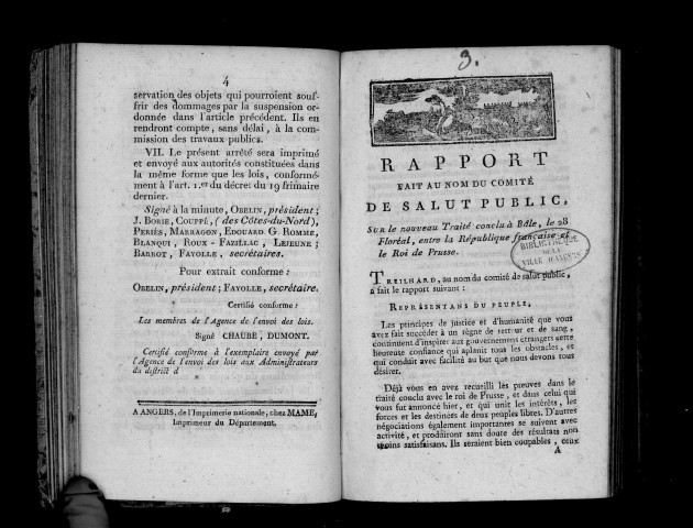 Arrêté de la Convention nationale pour centraliser la surveillance des travaux publics. Séance du 6 germinal an III