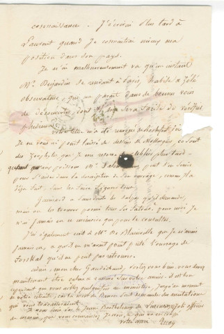 Correspondance de Quoy [à Gaudichaud et à Gubler]