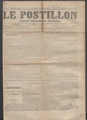 Le postillon. 15 déc. 1883 (1re année, n° 53)