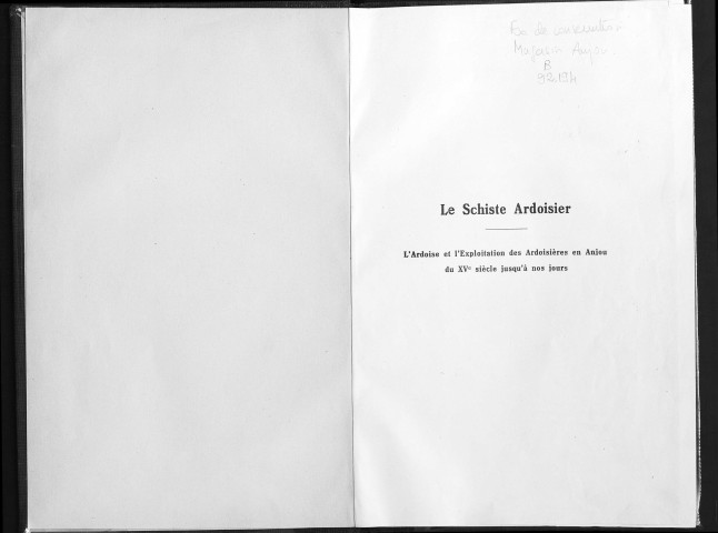 L'ardoise et l'exploitation des ardoisières en Anjou
