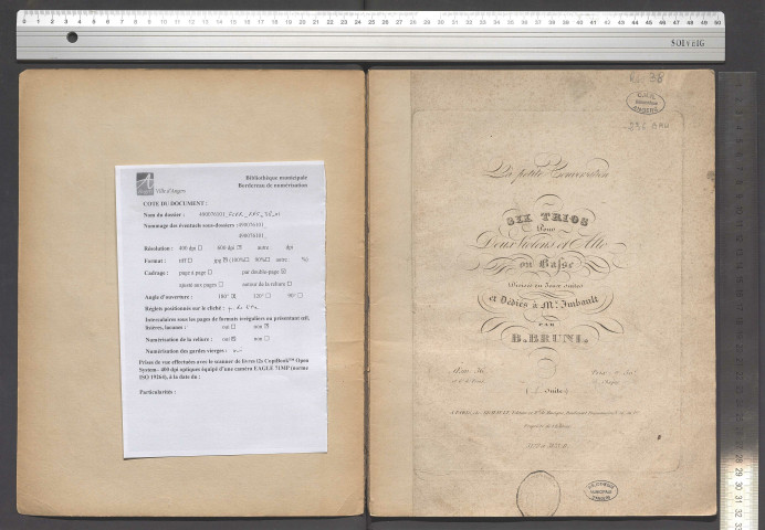 La petite conversation. Six trios pour deux violons et alto ou basse divisés en deux suites et dédiés à Mr Imbault