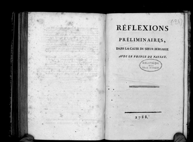 Réflexions préliminaires dans la cause du sieur Bergasse avec le prince de Nassau
