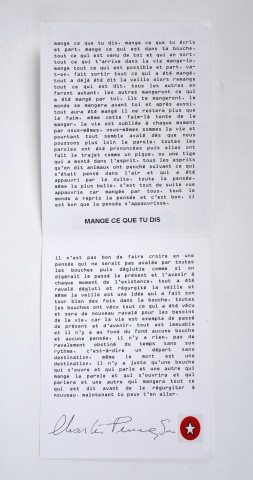 Mange ce que tu dis !