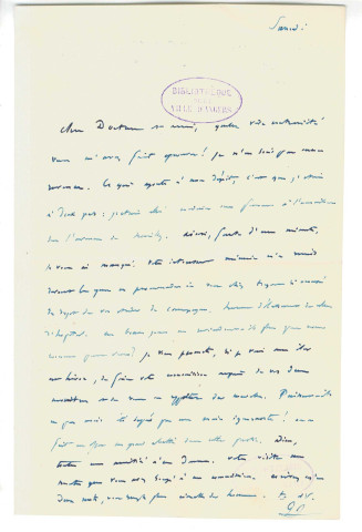 Correspondance de Jean Reynaud adressée à Pierre-Jean David d'Angers, à son épouse et au docteur Gubler