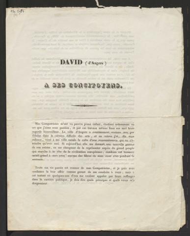 Proclamations électorales en vue d'élections législatives